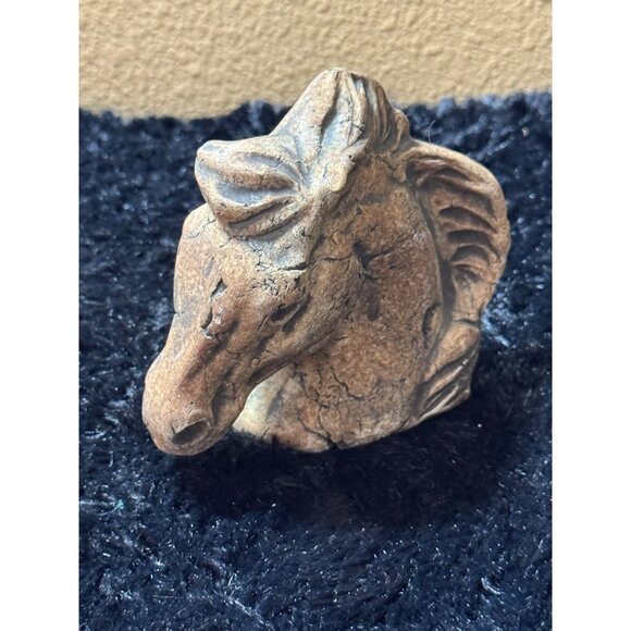 Vintage Stan Langtwait Horse Head Figurine Sculpture Stone Mt St Helens Ash - Picture 1 of 6